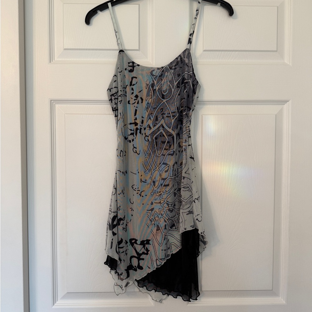 Tiger Mist Black and Gray Asymmetrical Dress
